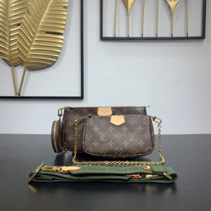 Louis Vuitton Multi Pochette Accessoires Monogram LV Handbags Shoulderbag M44813 Green
