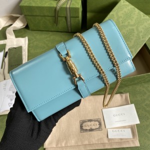 Gucci Handbags GG wallet Jackie 1961 chain wallet Women's small accessories 652681 Blue