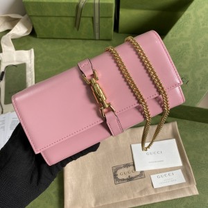 Gucci Handbags GG wallet Jackie 1961 chain wallet Women's small accessories 652681 pink
