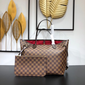 Louis Vuitton Neverfull MM Bag Damier Ebene LV Shopping bag Handbags N41358