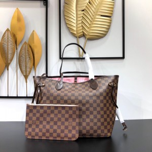 Louis Vuitton Neverfull MM Bag Damier Ebene LV Shopping bag Handbags N41603