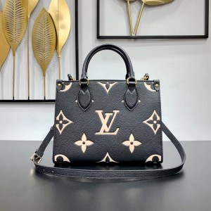 Louis Vuitton Onthego PM Bicolor Monogram Empreinte Leather Handbags Women's Small Shoulderbag M45659 