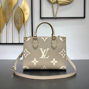 Louis Vuitton Onthego PM Bicolor Monogram Empreinte Leather Handbags Women's Small Shoulderbag M45779