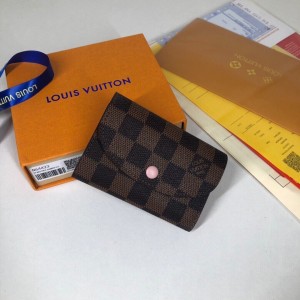 Louis Vuitton Rosalie Coin Purse Damier Ebene LV Wallet Women's Wallet N64423 N41939 pink