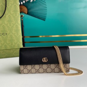 Gucci Handbags Mini bag GG Marmont chain wallet Gucci wallet Chain wallet for women 546585 Black