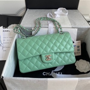 Fashion Handbags Classic Handbag Classic Flap Bag Small Chain Bag 25cm Silver-Tone 1112-H Green