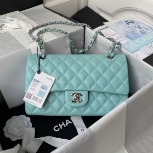 Fashion Handbags Classic Handbag Classic Flap Bag Small Chain Bag 25cm Silver-Tone 1112-V 