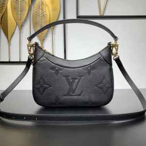 Louis Vuitton Bagatelle Bicolor Monogram Empreinte Leather Handbags Women's Handbag M46112 Black