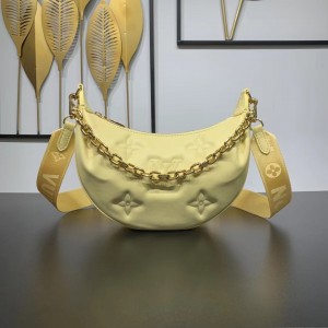Louis Vuitton Over The Moon Bubblegram Leather Handbags Women's Chain Bag Shoulder bag Evening clutch   M59823 Yellow 