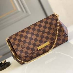 Louis Vuitton Favorite MM Bag Damier Ebene Canvas LV Handbag Shoulderbag Chain bag N41129 