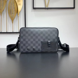 Louis Vuitton Damier Grapite Messenger Bag Men's Canvas Bags Small Shoulderbag N40364