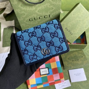 Gucci Wallet GG wallet GG Marmont Multicolor case wallet 466492 Blue
