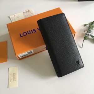 Louis Vuitton Brazza Wallet Black Taiga Leather Wallet LV Wallet Men's Wallet M30501