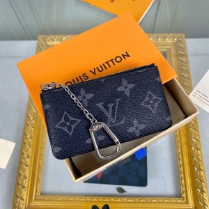 Louis Vuitton Key Pouch Monogram Eclipse LV Key Case M62650