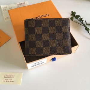 Louis Vuitton Multiple Wallet Damier Ebene LV Wallet Men's Wallet N60895