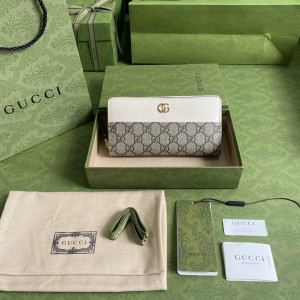 Gucci Wallet GG Marmont zip around wallet Long wallet Zippy wallet 456117 White