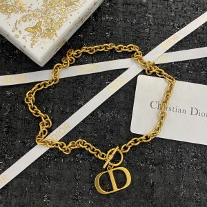 Fashion Jewelry Accessories Dior Necklace CD Necklace Gold N285