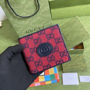 Gucci Wallet GG wallet GG Multicolor canvas wallet 657572  Red