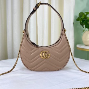 GG Handbags GG Marmont half-moon-shaped mini bag Dusty Pink Leather Mini Chain Bag Shoulder bag 699514 