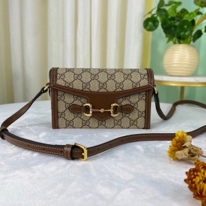 GG Handbags GG Horsebit 1955 mini bag GG Supreme Mini Shoulderbag G bag for Women 699296 Brown