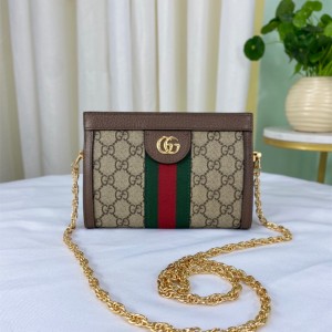 GG Handbags Ophidia mini shoulder bag GG Supreme Mini Chain Bag G Bag For Women 602676 Brown