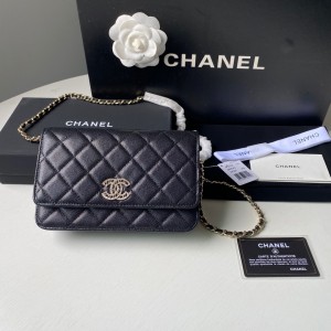 Fashion Handbags Flap Bag Wallet on Chain Flap Wallet Card Holder AP2734B Black