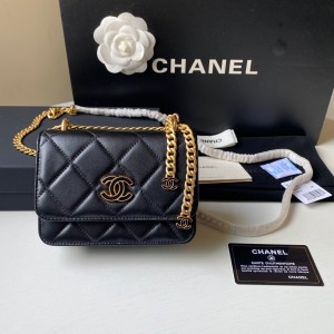 Fashion Handbags Classic Wallet Black Chain Wallet Card Holder Coin Case 2635