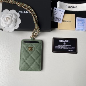 Fashion Wallet Classic Card Holder with Chain Work Card Case A81110-2 Green
