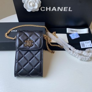 Fashion Handbags Mini Bag Flap Phone Holder With Chain Black Phone Bag Card Holder 2636-1