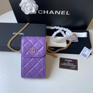 Fashion Handbags Mini Bag Flap Phone Holder With Chain Purple Phone Bag Card Holder 2636-3