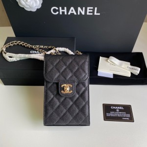 Fashion Handbags Phone Bag with Chain Black Mini Chain Bag Card Holder A84073 Gold