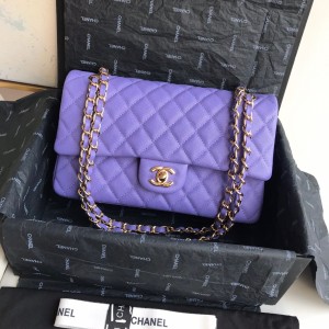 Fashion Handbags Classic Handbag Classic Flap Bag Small Chain Bag 25cm Gold-Tone 1112-N Purple