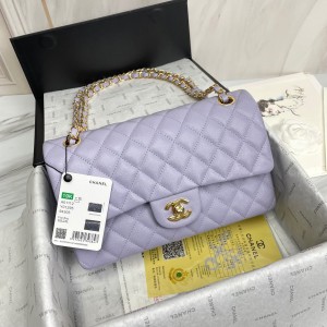 Fashion Handbags Classic Handbag Classic Flap Bag Small Chain Bag 25cm Gold-Tone 1112-Y Light Purple