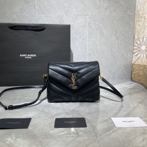 YSL Loulou Toy Bag in Matelasse "Y" Leather shoulderbag mini handbag 20CM 467072 630951 black gold