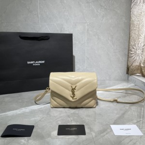 YSL Loulou Toy Bag in Matelasse "Y" Leather shoulderbag mini handbag 20CM 467072 630951 beige gold